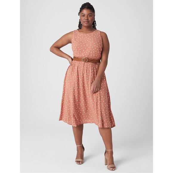 Lane Bryant Sleeveless Cutout-Back Fit & Flare Dress size 24 NWT - Picture 1 of 11